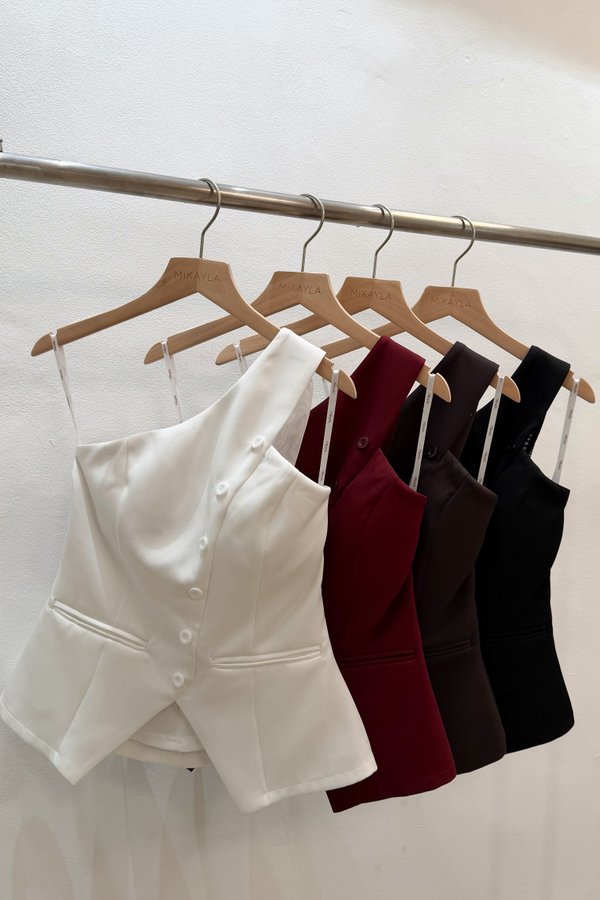 *PREORDER* (QUEEN OF TEXTURES) Savy Vest Toga Mesh Top