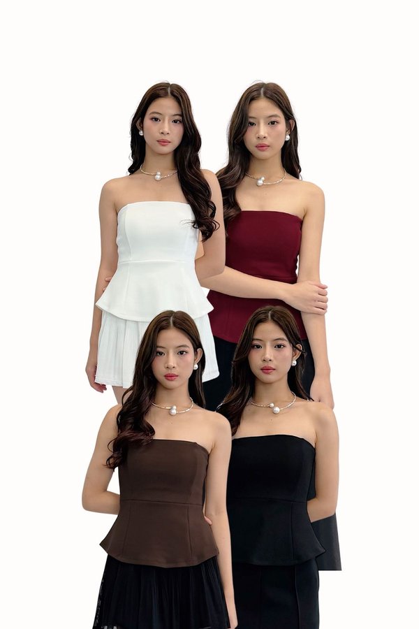 *PO: ETA END DEC* Romi Curve Hem Pearl Strap Top