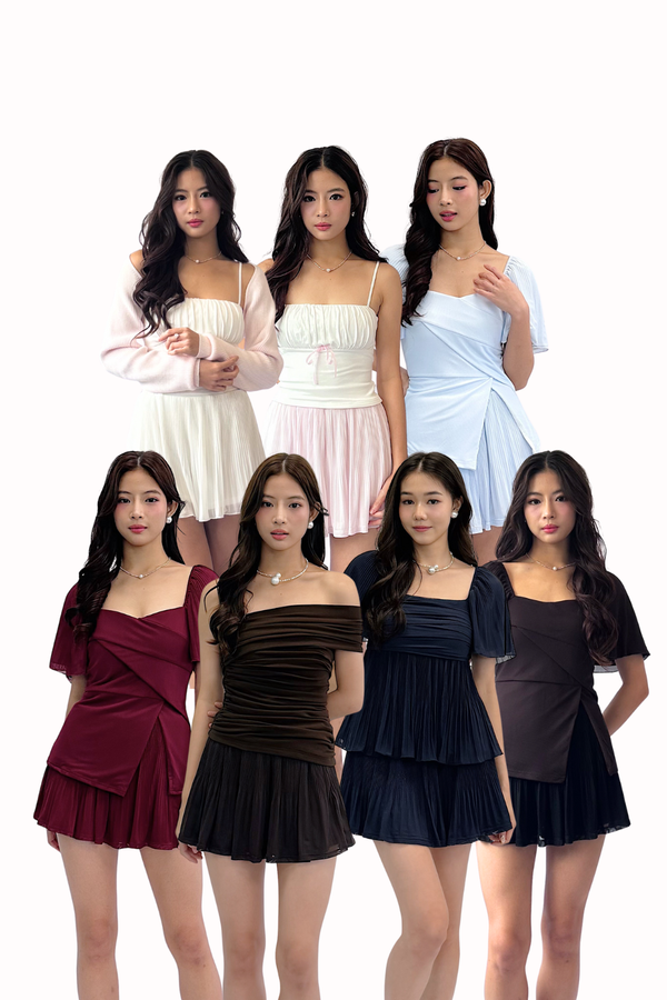 *PO: ETA EARLY DEC* (PREMIUM ICE MESH) Tiana Micro Pleated Ruffles Mesh Skorts