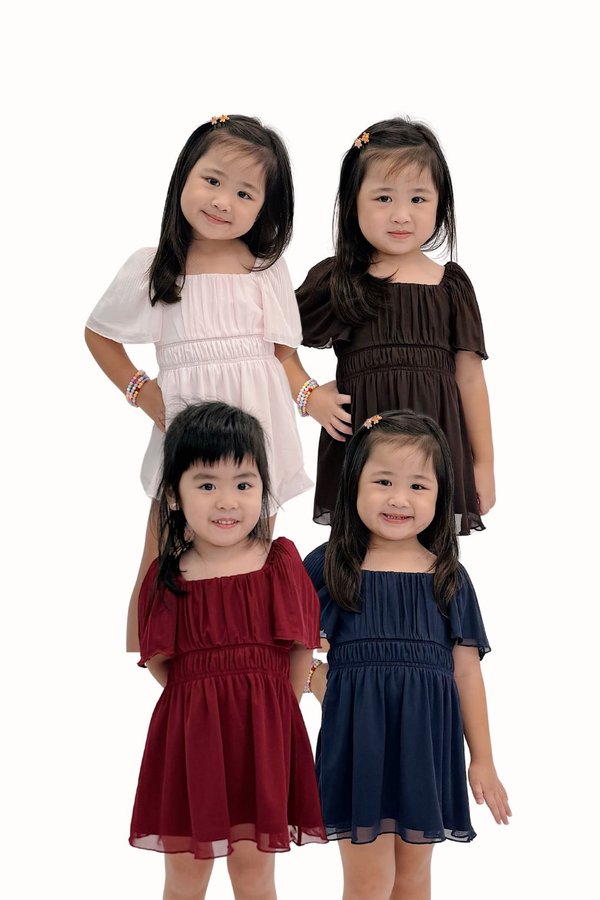 *PREORDER* (MINI MIKAYLA) Soria Ruched Mesh Sleeve Dress