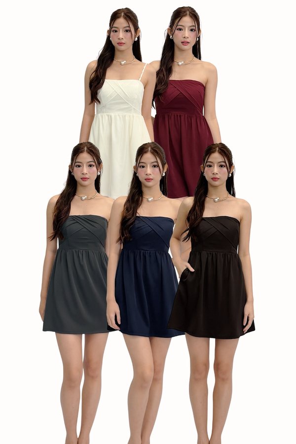 *PREORDER* (QUEEN OF TEXTURES) Caelyn Babydoll Pleated Dress