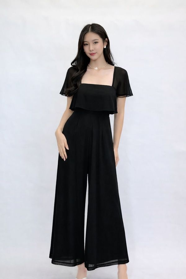 *PREORDER* (PREMIUM ICE MESH) Alina Mesh Sleeve Jumpsuit