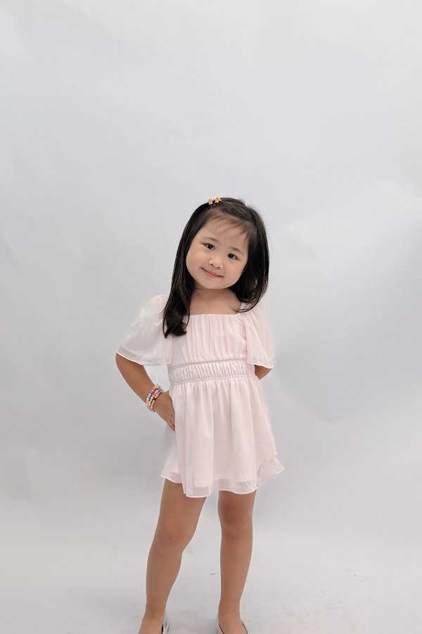 *PREORDER* (MINI MIKAYLA) Soria Ruched Mesh Sleeve Dress