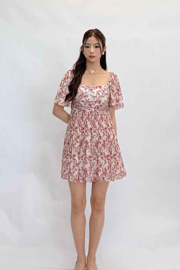 *PREORDER* (PREMIUM ICE MESH) NICOLECHOWWW X MIKAYLA Tiana Mesh Pleated Sleeve Mini Dress