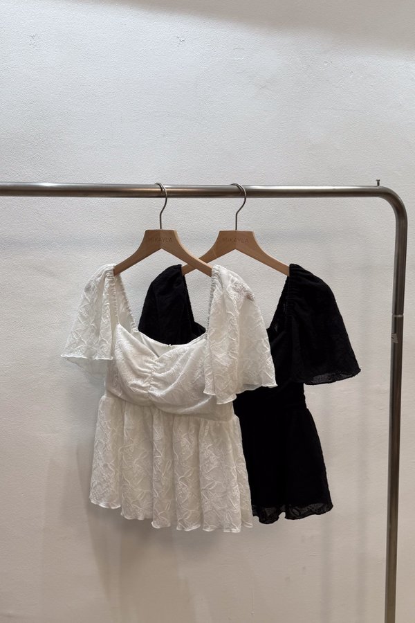 *PREORDER* Lumi Babydoll Floral Lace Sleeve Top