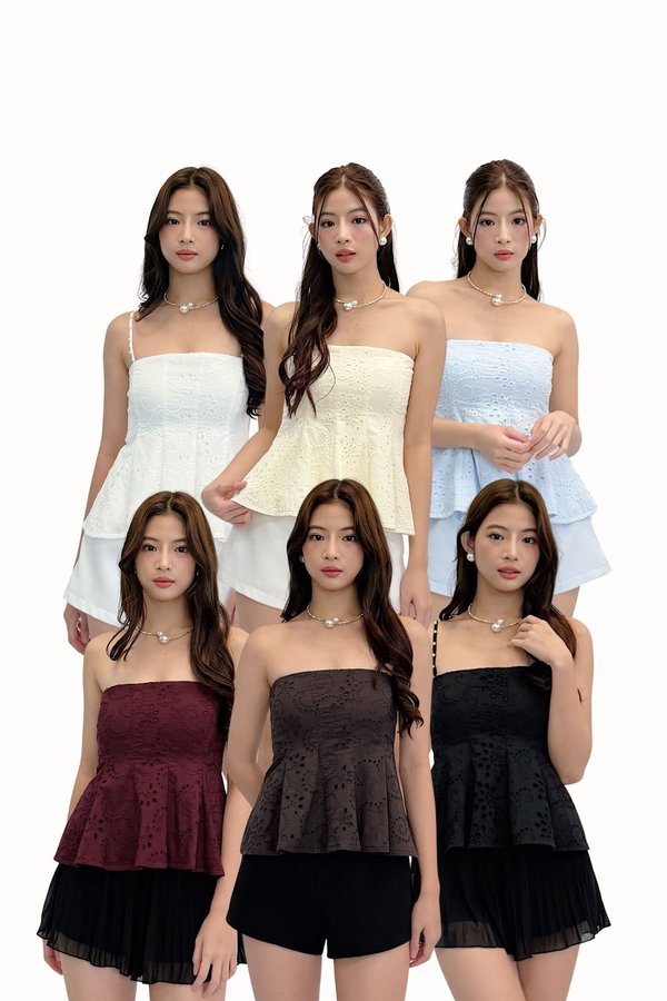 Isla Eyelet Cotton Babydoll Top