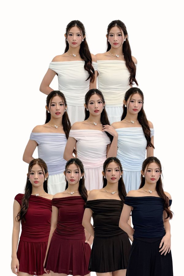 (PREMIUM ICE MESH) Laurie V3 Off Shoulder Mesh Top