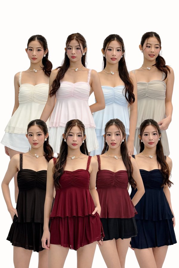 (PREMIUM ICE MESH) Lumi V3 Babydoll Lace Mesh Top