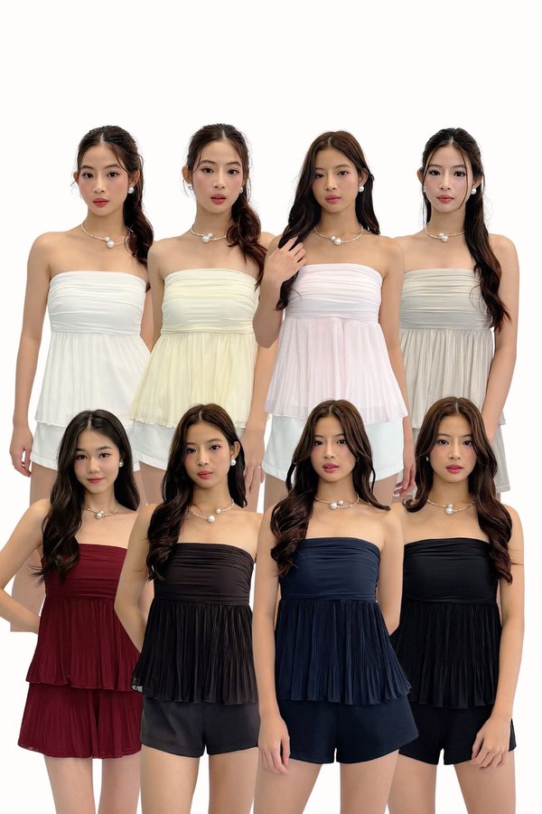 *PREORDER* (PREMIUM ICE MESH) Ora Mesh Pleated Babydoll Top