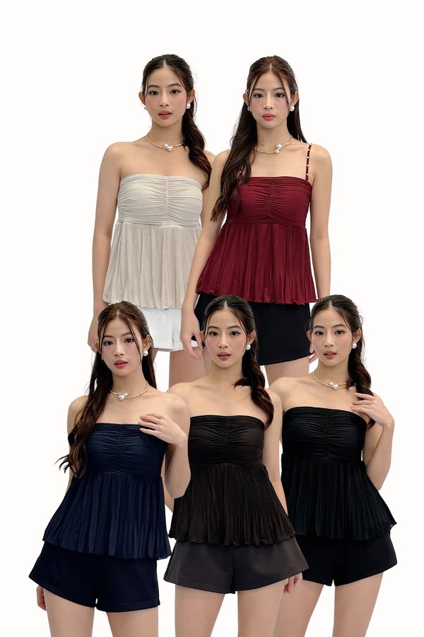 Ora V2 Mesh Pleated Babydoll Top