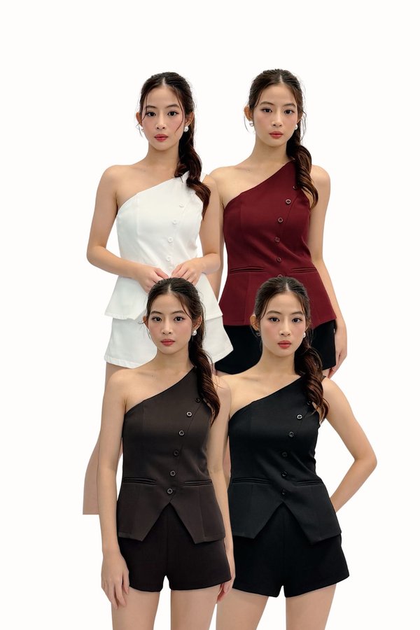 *PREORDER* (QUEEN OF TEXTURES) Savy Vest Toga Mesh Top