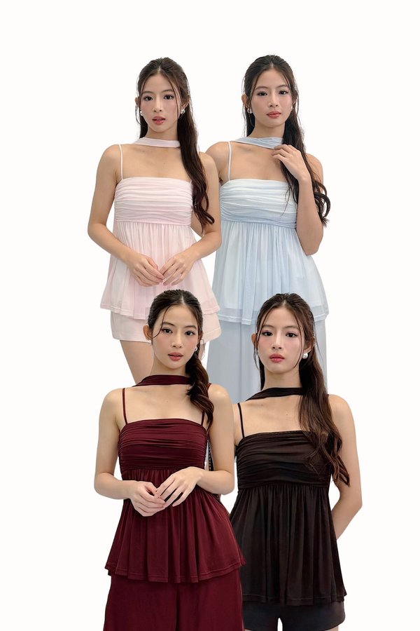 *PREORDER* (PREMIUM ICE MESH) Soni Mesh Babydoll Top