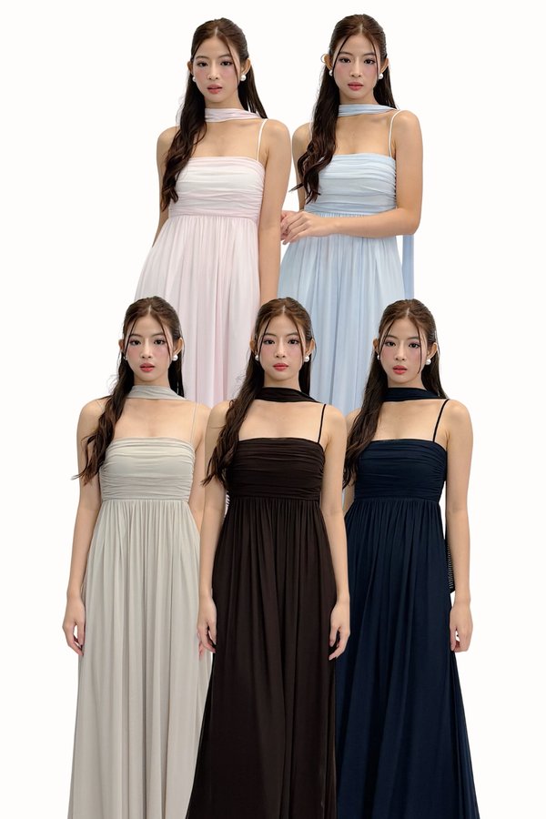 (PREMIUM ICE MESH) Soni Mesh Maxi Dress