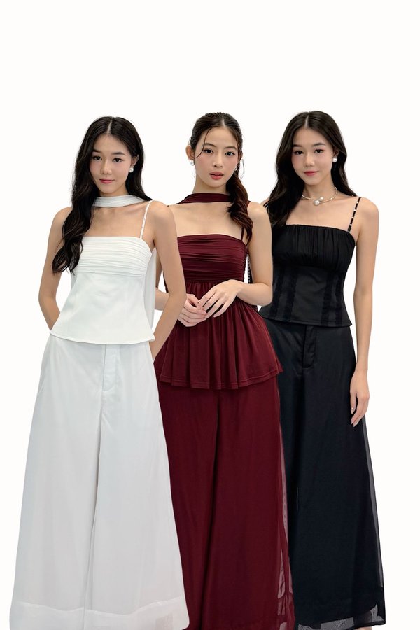 *PREORDER* *PETITE* Velia Soft Organza Wide Leg Pants