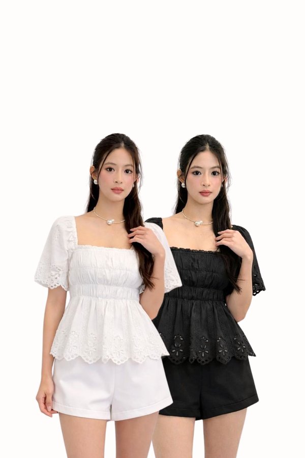 *PREORDER* Baobao Cotton Eyelet Babydoll Sleeve Top
