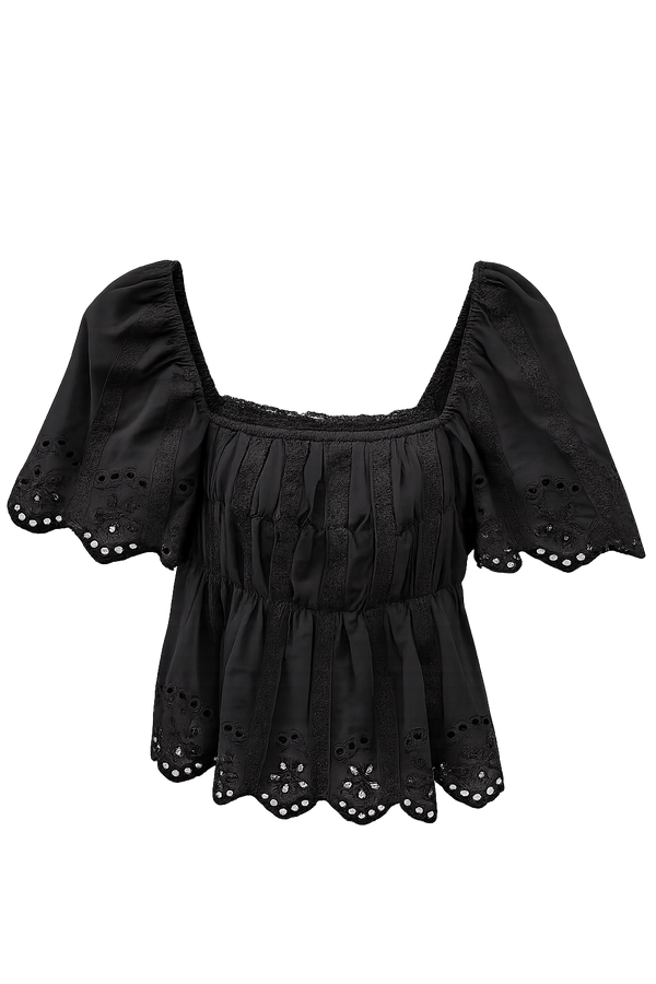 *PREORDER* Baobao Cotton Eyelet Babydoll Sleeve Top