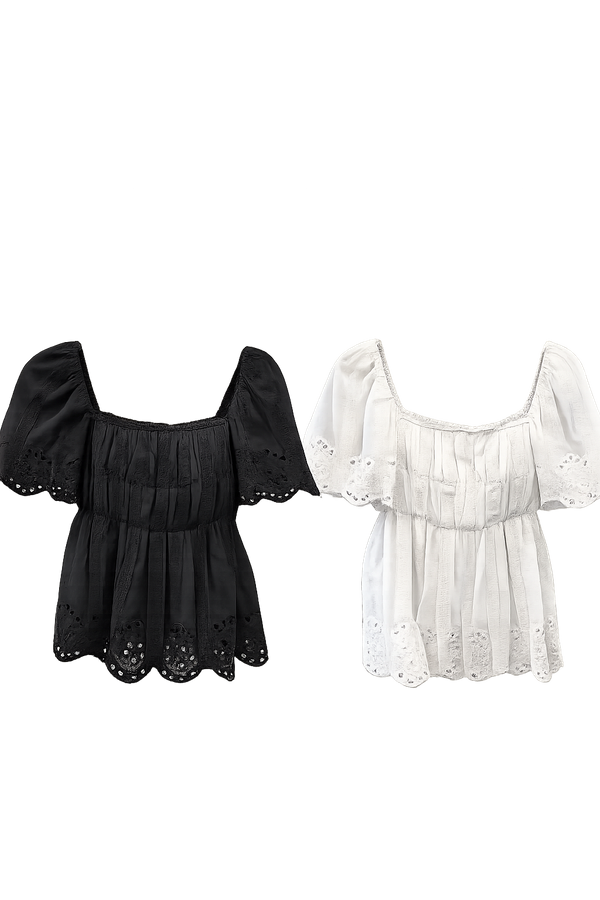 *PREORDER* Baobao Cotton Eyelet Babydoll Sleeve Top