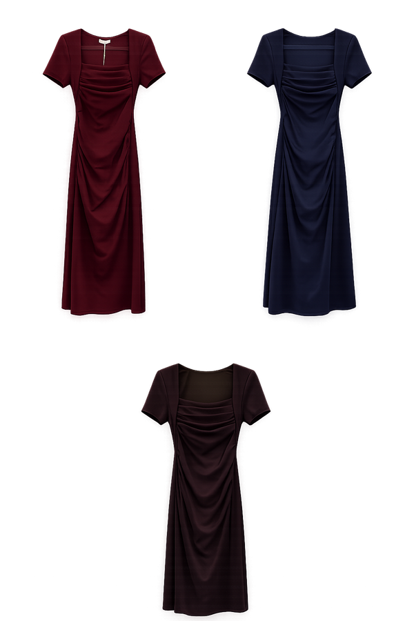 *PREORDER* (PREMIUM/BARE) Mello V2 Ruched Midi Dress