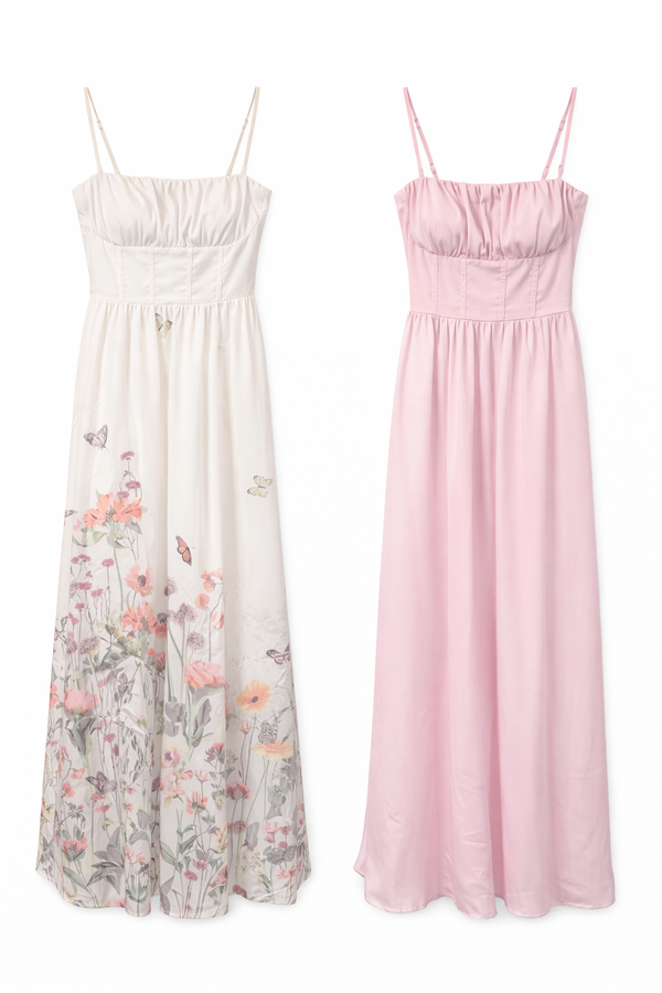 Arin Corset Ruched Midi Dress