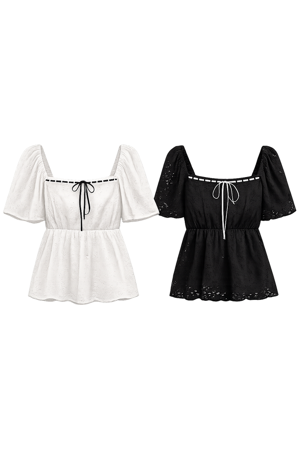 *PREORDER* Milo Eyelet Cotton Sleeve Top