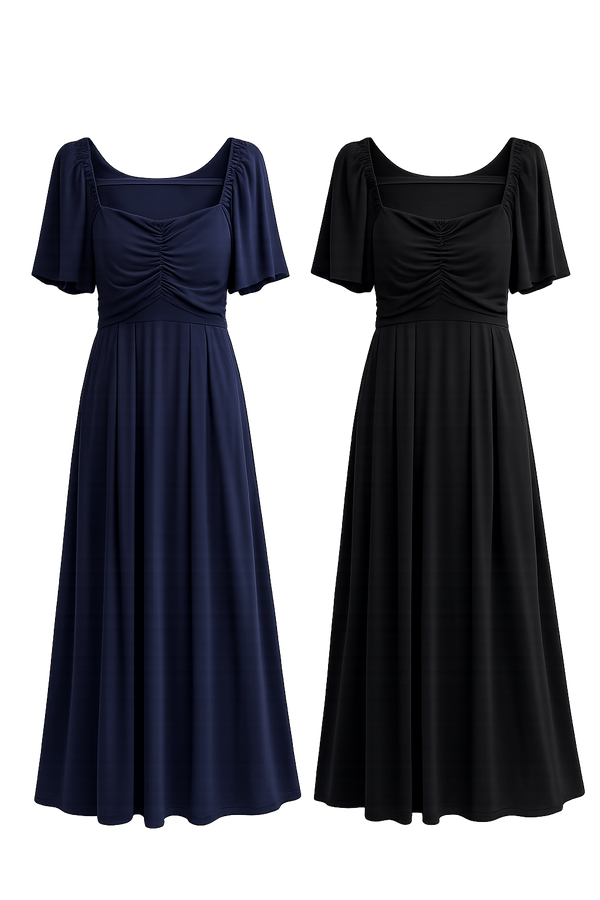 *PREORDER* (BARE/TENCEL) Nicole Pleated Midaxi Dress