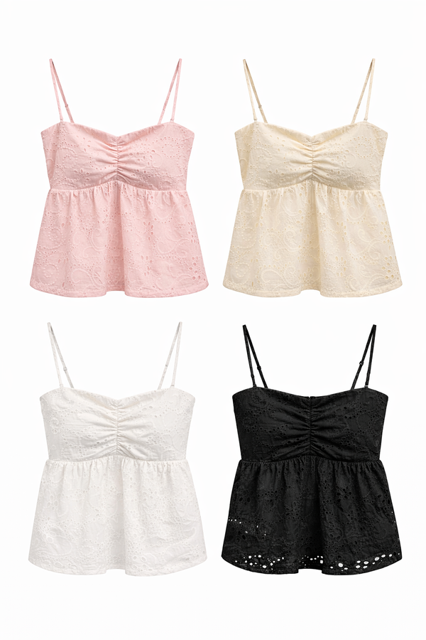 *PREORDER* Lilo Eyelet Cotton Babydoll Top