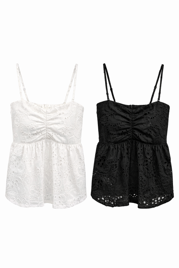 *PREORDER* Lilo Eyelet Cotton Babydoll Top