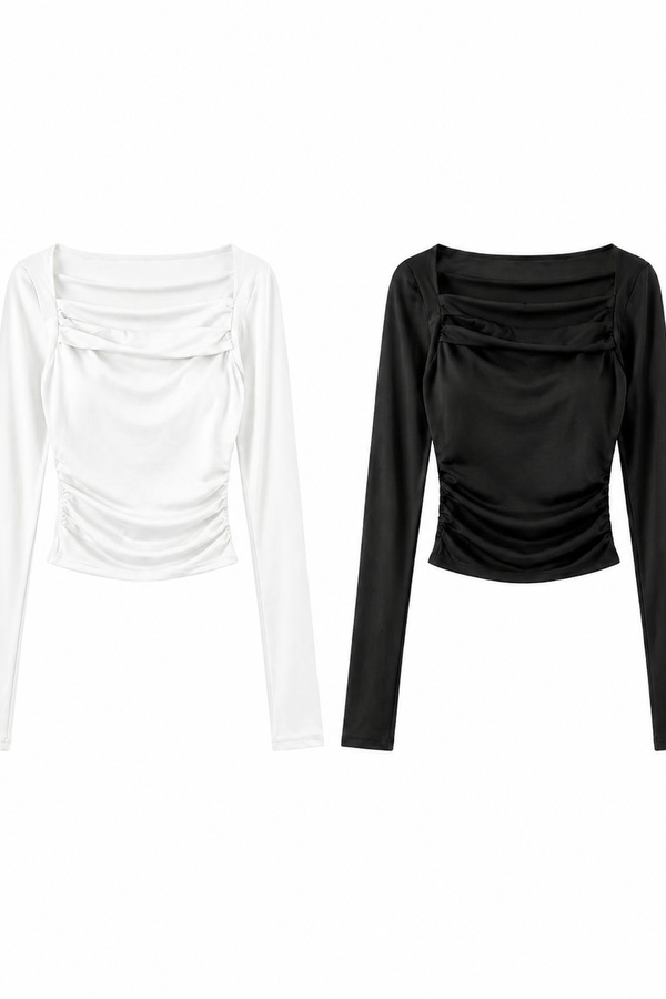 (BARE/TENCEL) Lio Ruched Long Sleeve Top