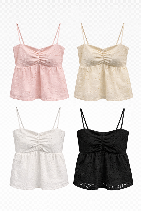 *PREORDER* Lilo Eyelet Cotton Babydoll Top