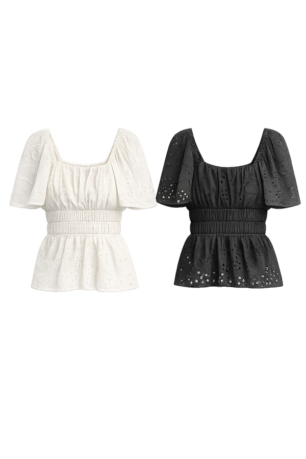 *PREORDER* Soria Eyelet Cotton Sleeve Top