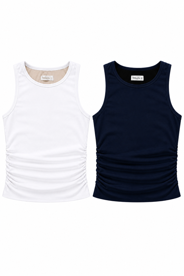 *PREORDER* (BARE/TENCEL) Marisa Racer Side Ruched Top