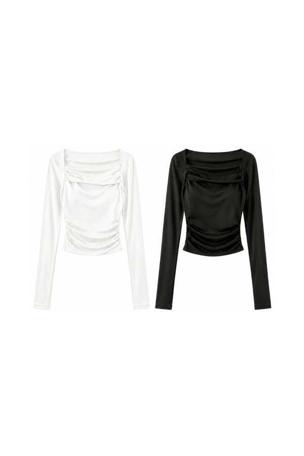 (BARE/TENCEL) Lio Ruched Long Sleeve Top