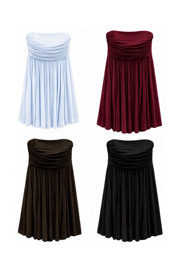 (PREMIUM ICE MESH) Tiana Mesh Pleated Mini Dress