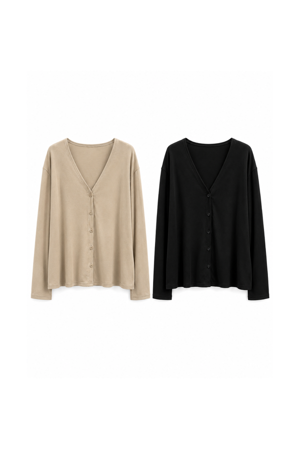 *PREORDER* (BARE/TENCEL) Allie V2 Button Cardigan