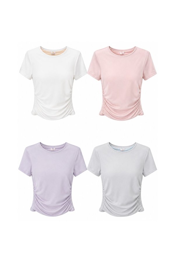 *PREORDER* (BARE/TENCEL) Yara Ruched Baby Tee