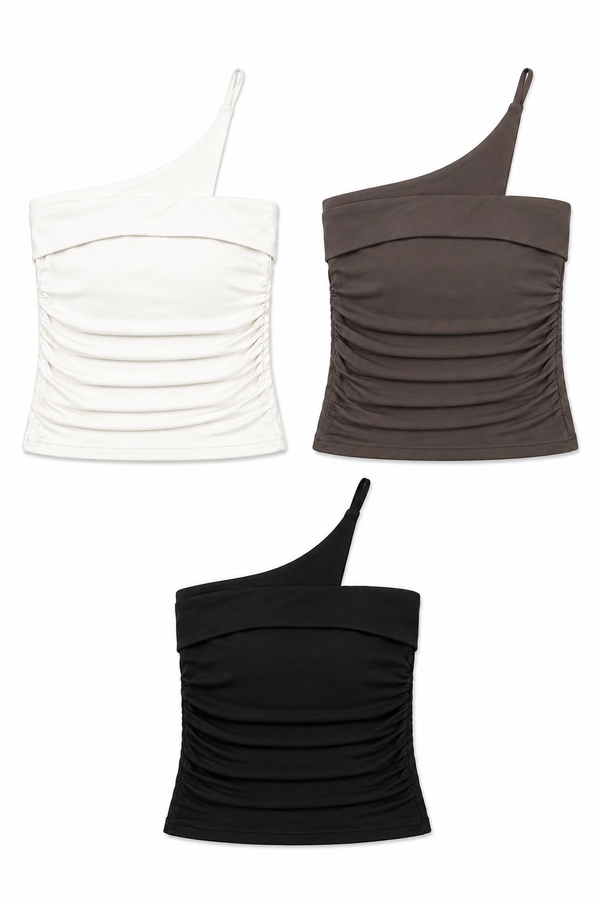 *PREORDER* (BARE/TENCEL) Hana One Shoulder Strap Top