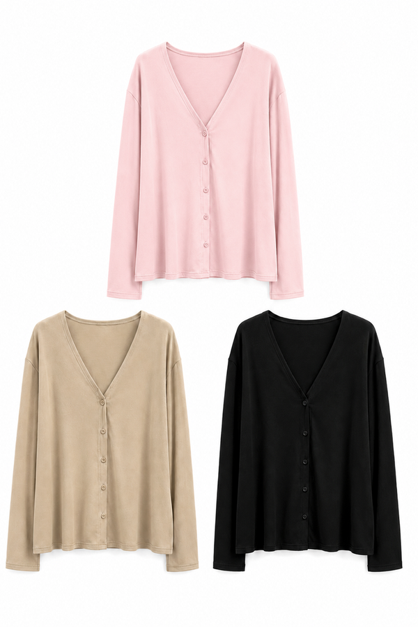 *PREORDER* (BARE/TENCEL) Allie V2 Button Cardigan