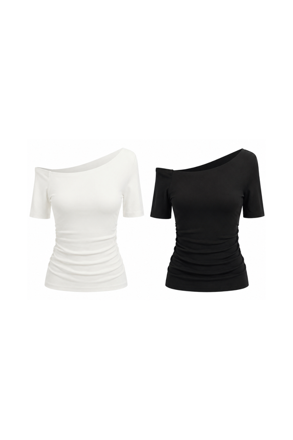 *PREORDER* (BARE/TENCEL) Tara Asymmetrical Ruched Top