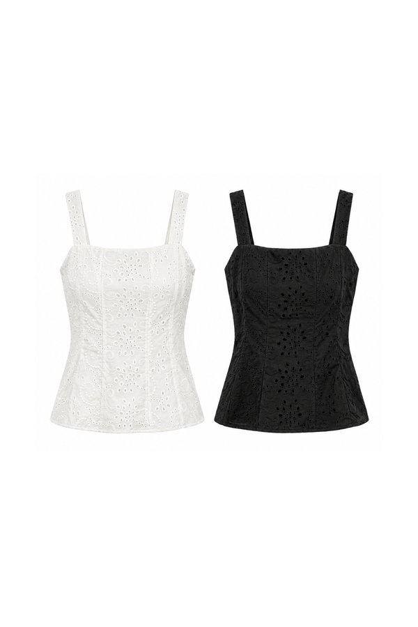 *PREORDER* Mimi Cotton Eyelet Panel Top
