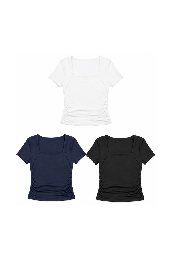 *PREORDER* (BARE/TENCEL) Ashlene Side Ruched Sleeve Top