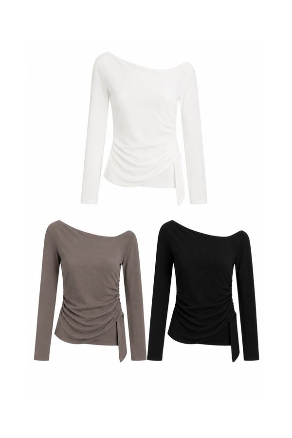 *PREORDER* (BARE/TENCEL) Ariel Side Slit Long Sleeve Top