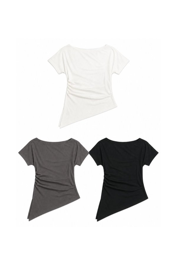 *PREORDER* (BARE/TENCEL) Bella Slant Hem Sleeve Top