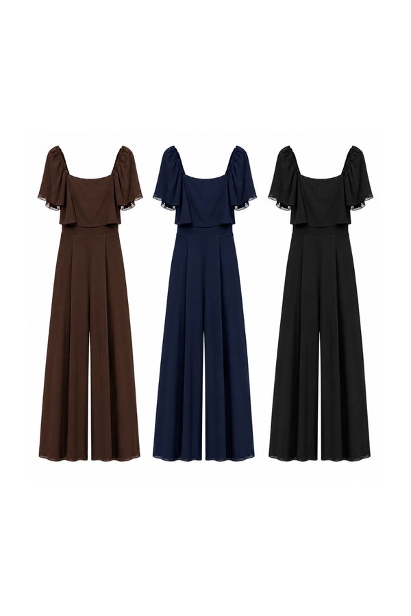 (PREMIUM ICE MESH) Alina Mesh Sleeve Jumpsuit