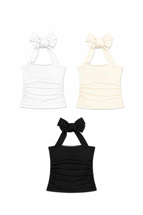 *PREORDER* (BARE/TENCEL) Tini Lace Halter Neck Top