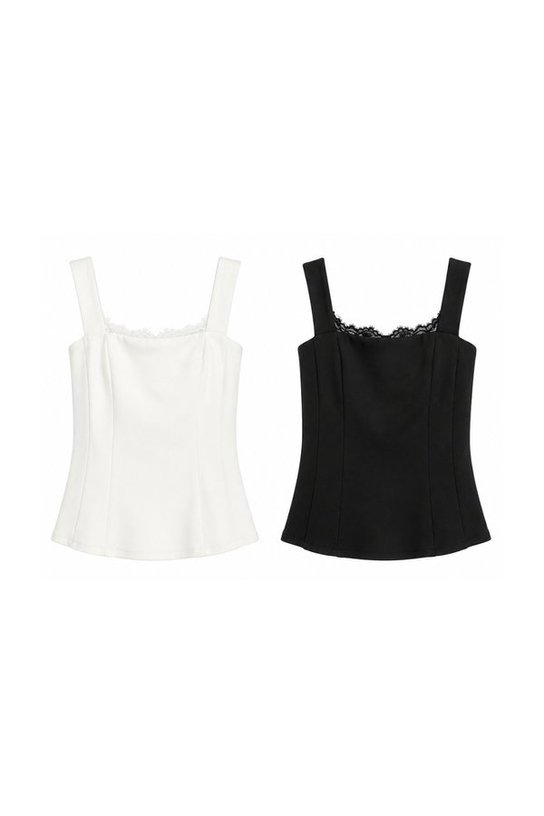 *PREORDER* Lexie Lace Neckline Sleeveless Top