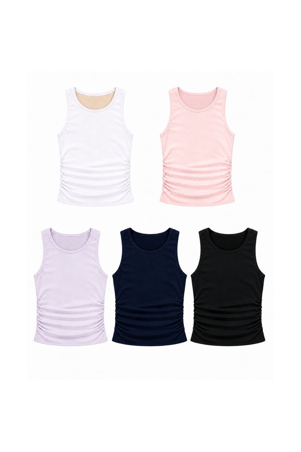 *PREORDER* (BARE/TENCEL) Marisa Racer Side Ruched Top