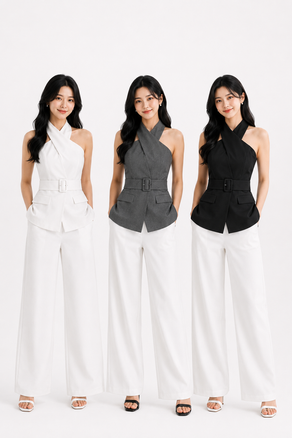 *PREORDER* Cass Halter Belt Top