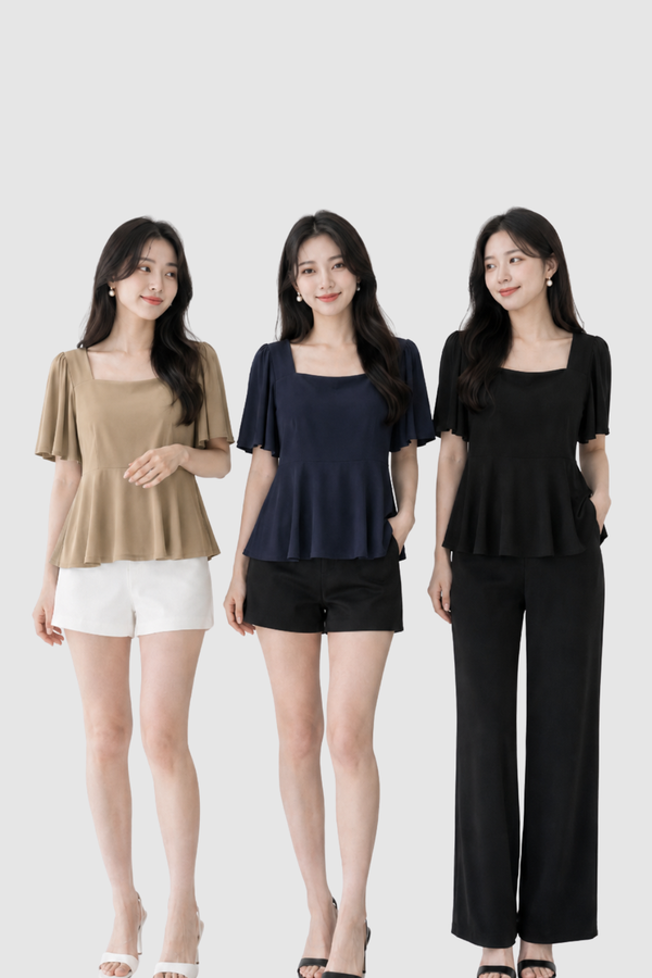 (BARE/TENCEL) Amara Multiway Babydoll Sleeve Top