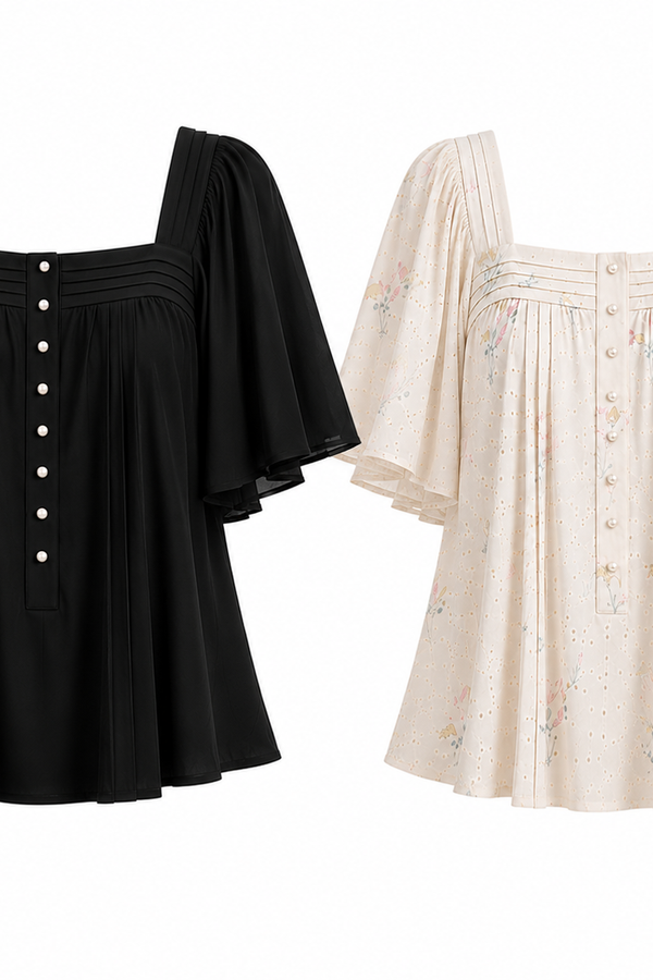 *PREORDER* Gigi Eyelet Pintuck Top with Sleeve