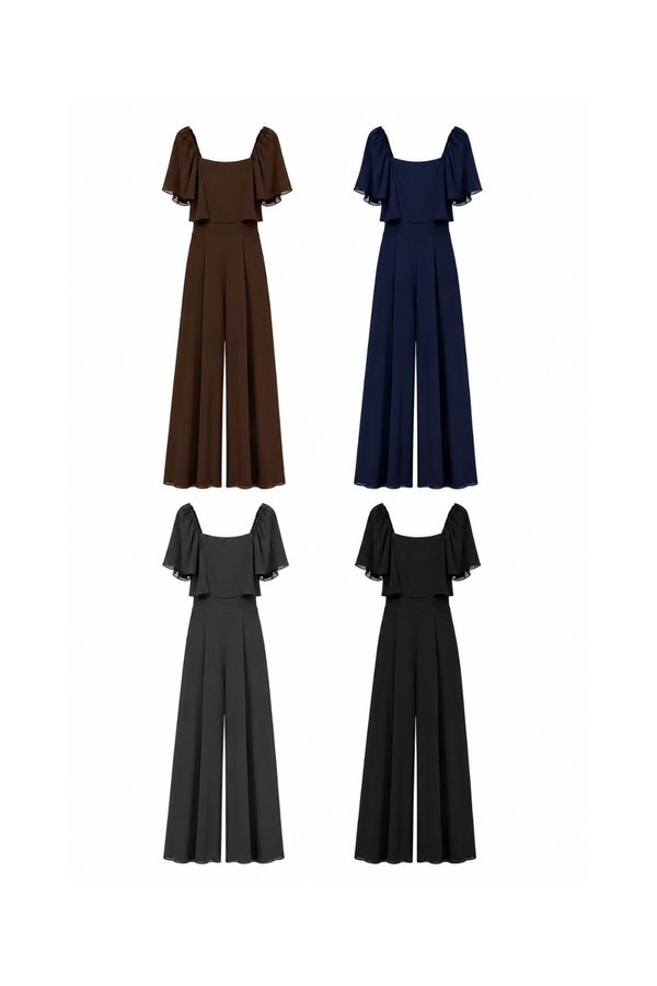 (PREMIUM ICE MESH) Alina Mesh Sleeve Jumpsuit